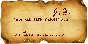 Jakubek Hófehérke névjegykártya